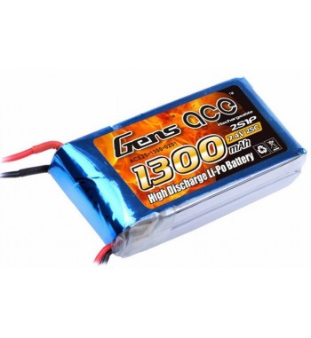 Bateria LiPo Gens Ace 1300mAh 7.4v 25C 2S1P