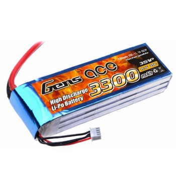 Bateria LiPo Gens Ace 3300mAh 11.1v 25C 3S1P