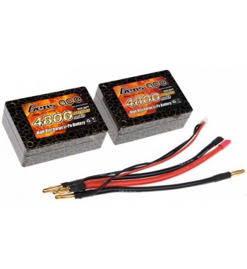 Bateria LiPo Gens Ace 4800mAh  7.4v 25C 2S3P Saddle Pack