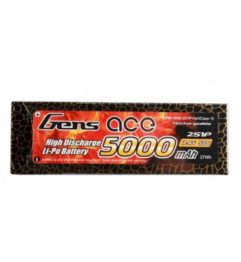 Bateria LiPo Gens Ace 5000mAh 7.4v 50C 2S1P Hardcase