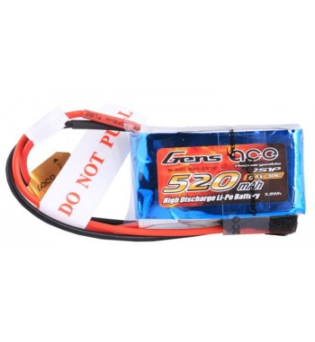 Bateria LiPo Gens Ace 520mAh 7.4v 30C 2S1P