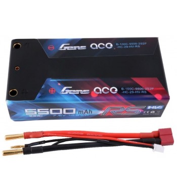 Bateria LiPo Gens Ace 5500mAh 7.6v 100C 2S2P Hardcase RS