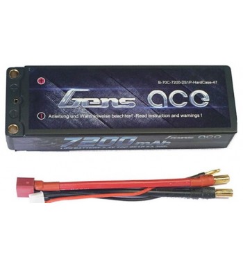 Bateria LiPo Gens Ace 7200mAh  7.4v 70C 2S1P Hardcase