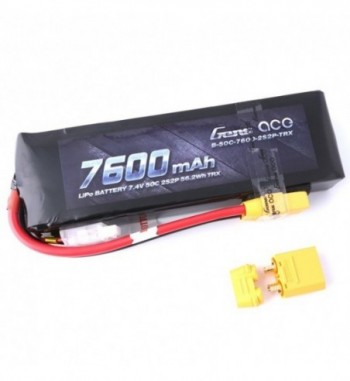 Bateria LiPo Gens Ace 7600mAh 7.4v 50C 2S2P XT90 Hardcase