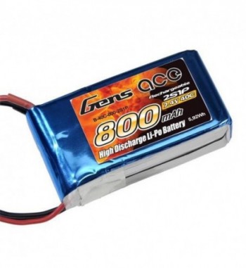Bateria LiPo Gens Ace 800mAh 7.4v 40C 2S1P