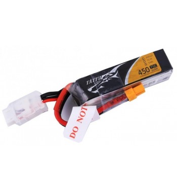 Bateria LiPo Tattu 450 mAh 11.1v 75C 3S1P Long