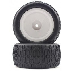 BUGGY WHITE REAR TIRES&RIMS 2P