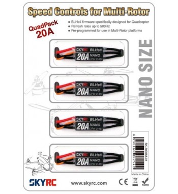 Combo variadores SkyRC 20A ESC x4 unidades